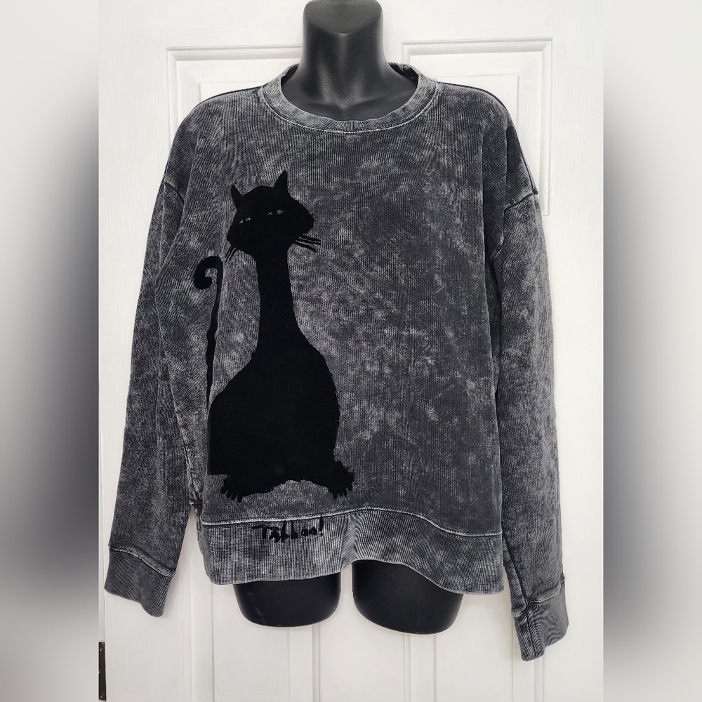 Marc Jacobs Women's Dark Gray Wash Tabboo Crewneck Sweatshirt Size Medium